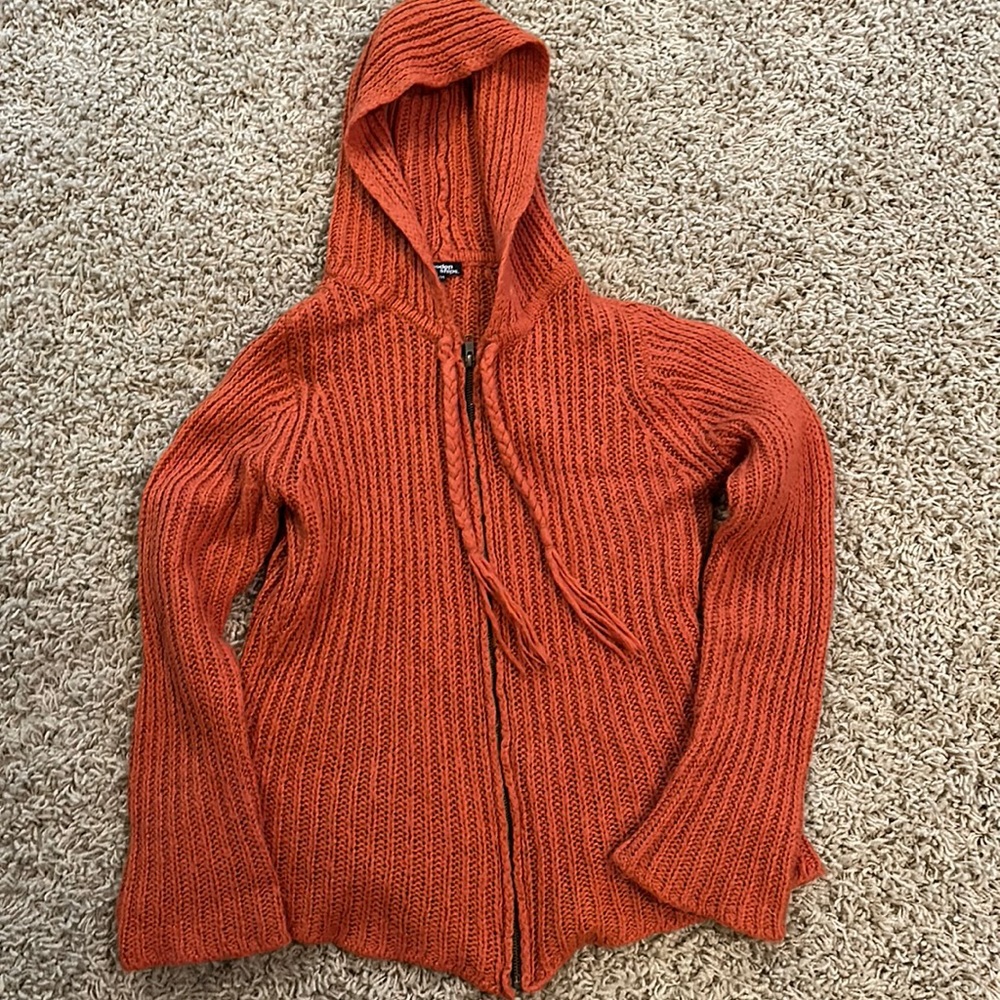 Orange zip sweater